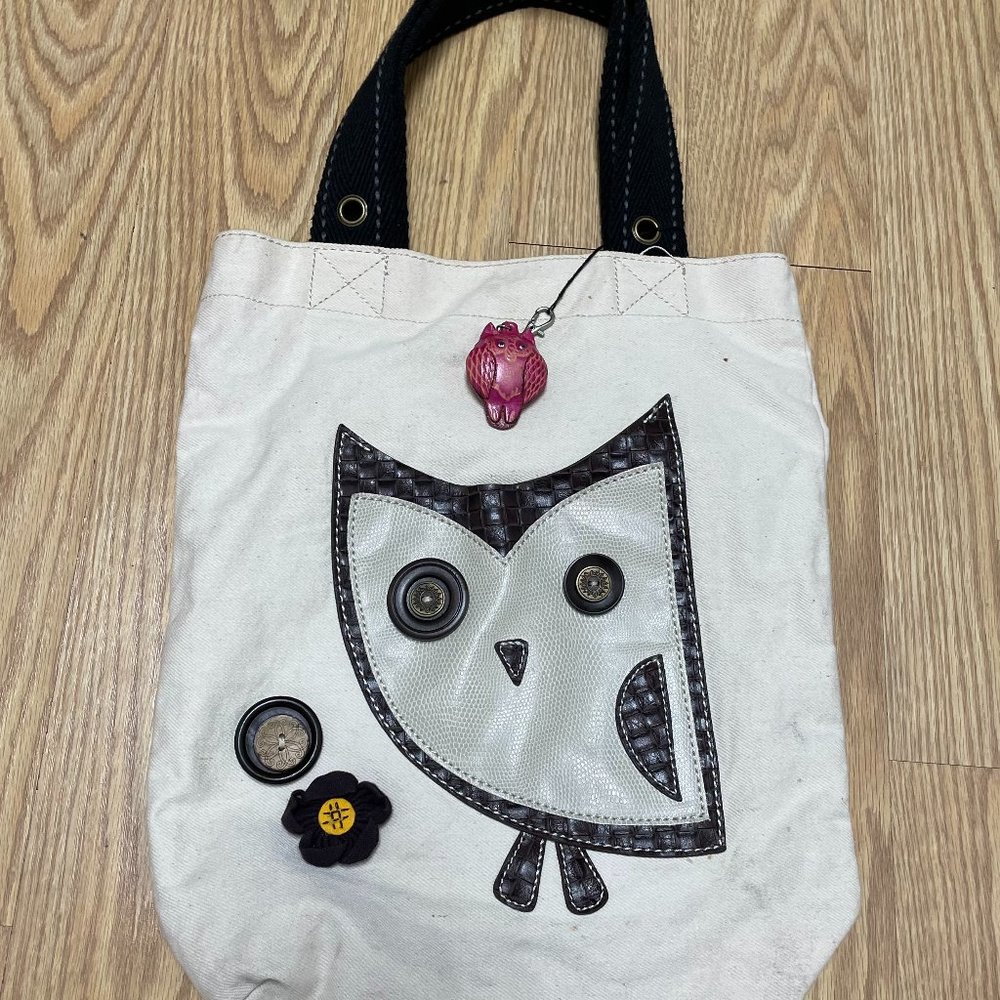 Owl Purse - Canvas Purse Owl Theme 13" x 7" Handbag - Canvas Bag